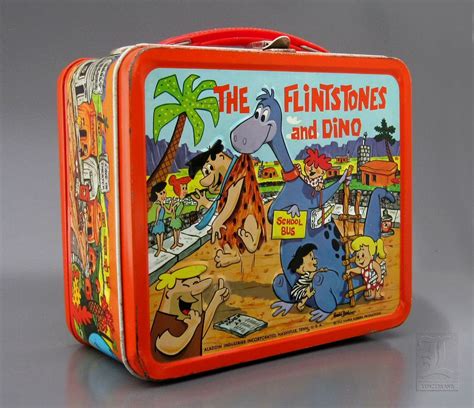 flintstone metal lunch box|flintstones lunch box 1962.